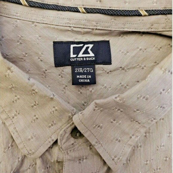 Cutter and Buck Button Down Men's XXL Tall Long Sleeve Light Gray Neutral - Picture 4 of 5